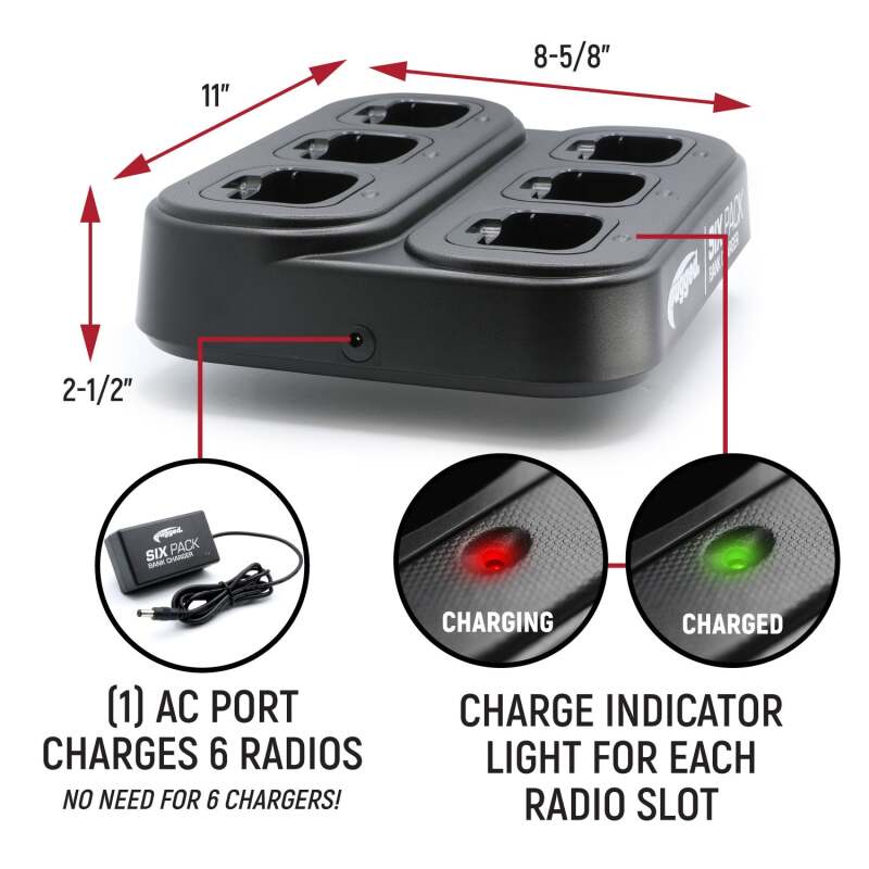 Rugged Radios 6-Pack Bank Charger for Handheld Radios RDH16