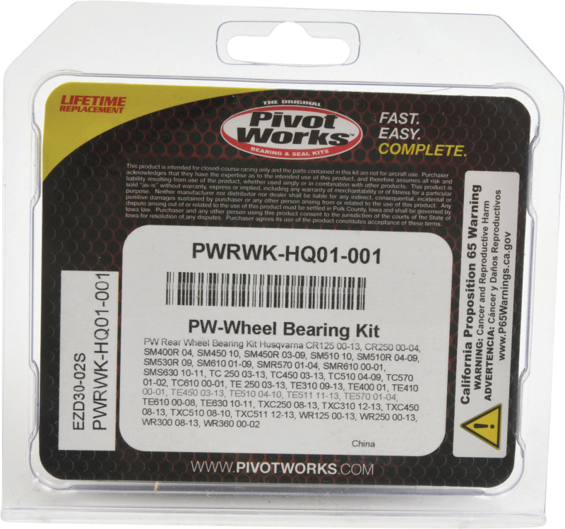 Pivot Works 00-13 Husqvarna CR125 PW Rear Wheel Bearing Kit