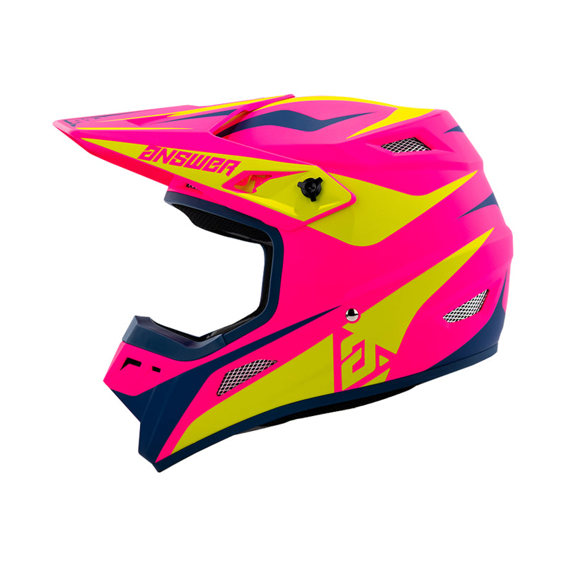 Answer 26 AR1 Mototown Helmet Matte Pink/Hyper Acid/Dark Blue - Large