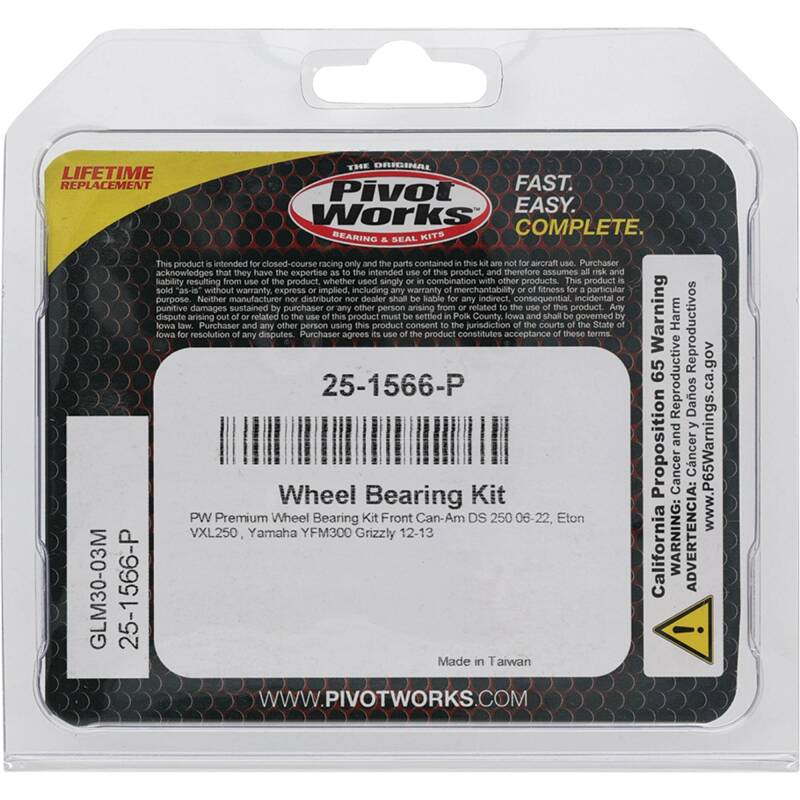 Pivot Works Can-Am, Eton, Yamaha Wheel Bearing Kit Premium Bearings