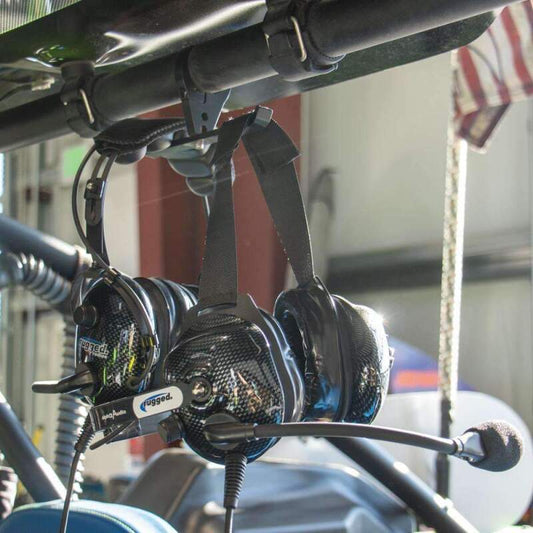 Rugged Radios Dual Headset Hanger with Bar Mount 1.25 Inches Tube Diameter