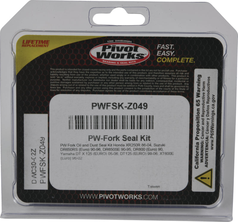 Pivot Works 86-04 Honda XR250R PW Fork Oil & Dust Seal Kit