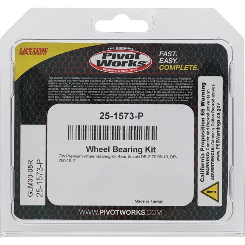 Pivot Works Suzuki Wheel Bearing Kit Premium Bearings