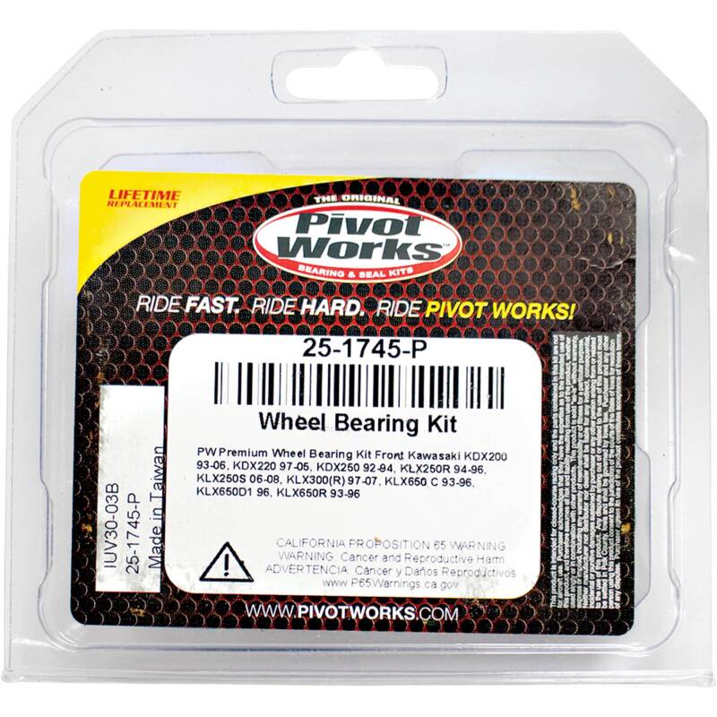 Pivot Works Kawasaki Wheel Bearing Kit Premium Bearings