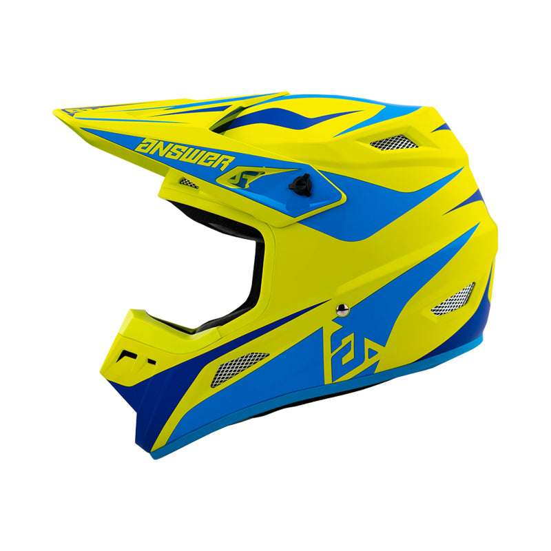 Answer 26 AR1 Mototown Helmet Matte Hyper Acid/Cyan/Dark Blue - Medium