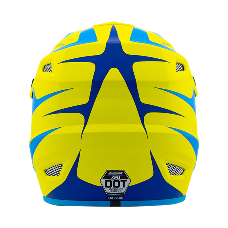 Answer 26 AR1 Mototown Helmet Matte Hyper Acid/Cyan/Dark Blue - Medium