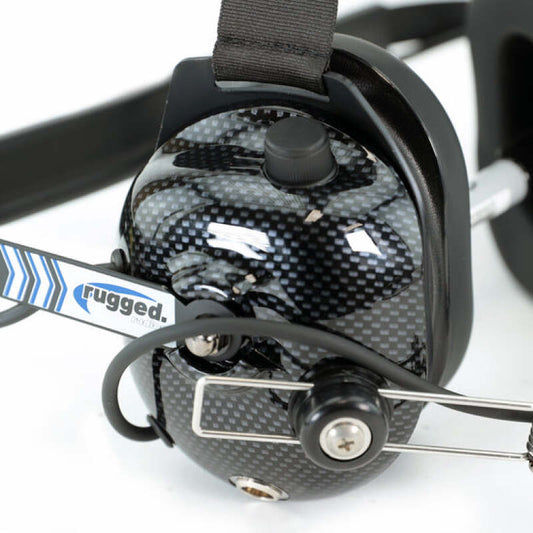 Rugged Radios H41 Behind the Head (BTH) Headset for 2-Way Radios - Carbon Fiber