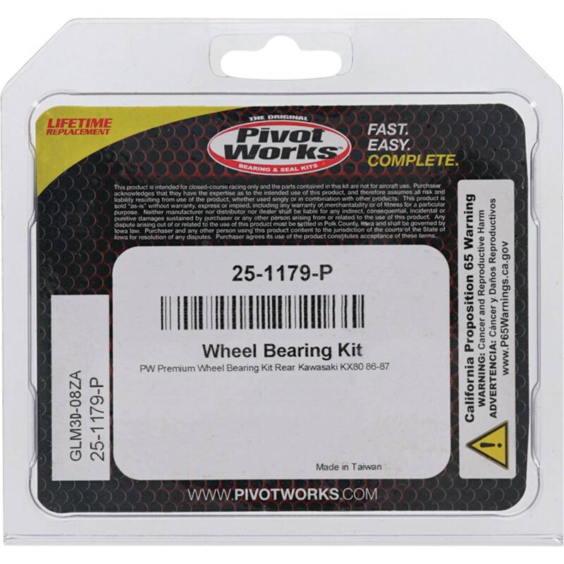 Pivot Works Kawasaki Wheel Bearing Kit Premium Bearings