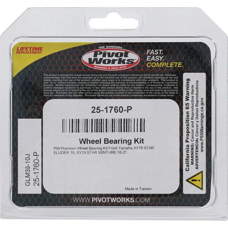 Pivot Works Yamaha Wheel Bearing Kit Premium Bearings