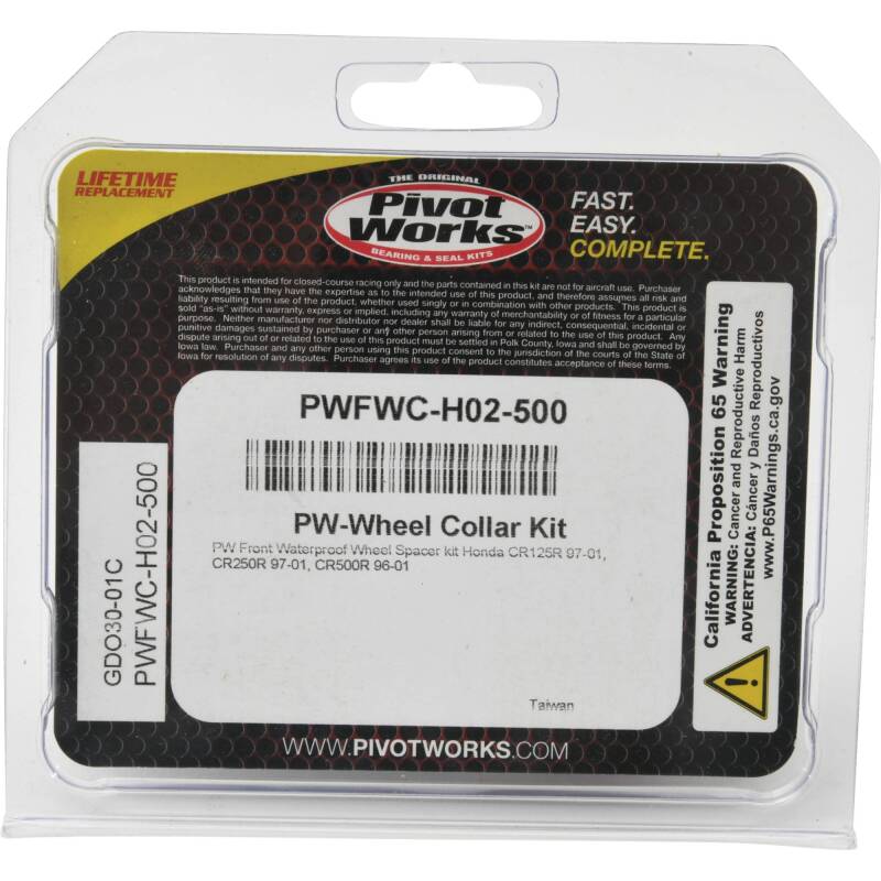 Pivot Works 97-01 Honda CR125R PW Front Waterproof Wheel Spacer Kit