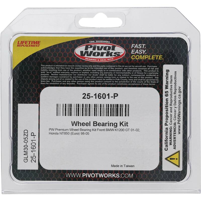 Pivot Works BMW, Honda Wheel Bearing Kit Premium Bearings