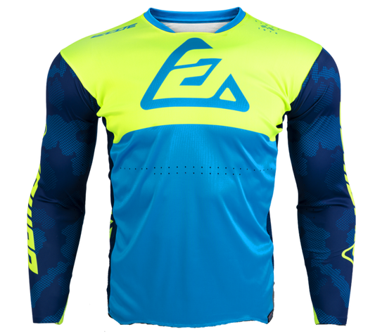 Answer LE Elite Camo Jersey Cyan/Hyper Acid/Black Youth - Small