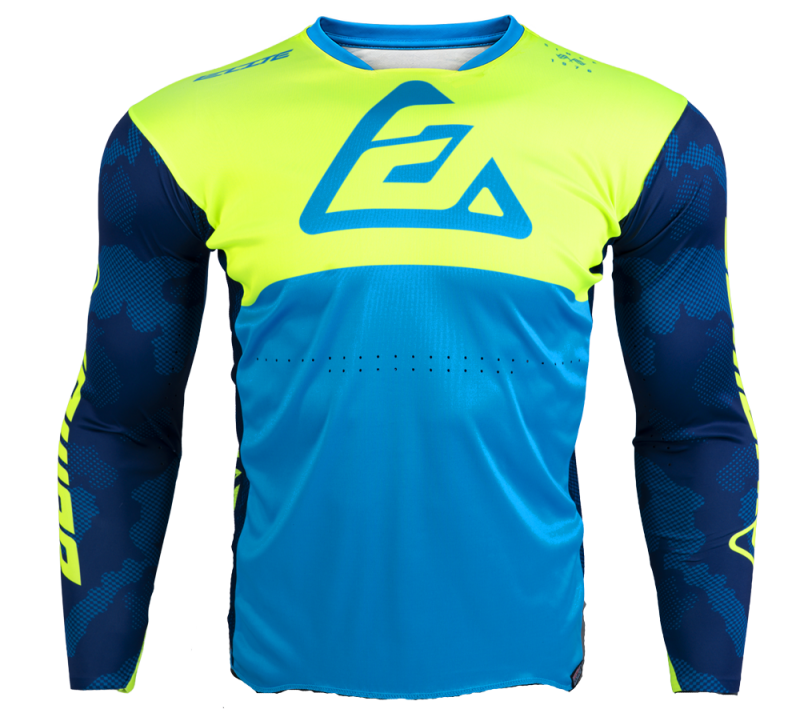 Answer LE Elite Camo Jersey Cyan/Hyper Acid/Black Youth - XS