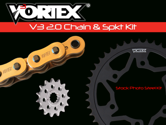 Vortex Racing V3 2.0 Chain and Sprocket Kit 3521-17,436S-40,G530RX3-112- Gold