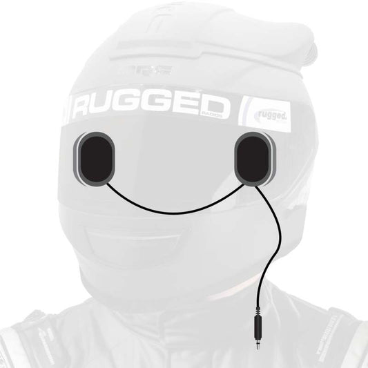 Rugged Radios Alpha Audio Speaker Pods - Velcro Mounting and Gel Ear Pods - Stereo & Mono 3.5mm