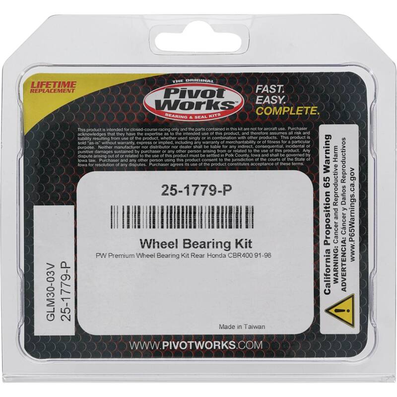 Pivot Works Honda Wheel Bearing Kit Premium Bearings
