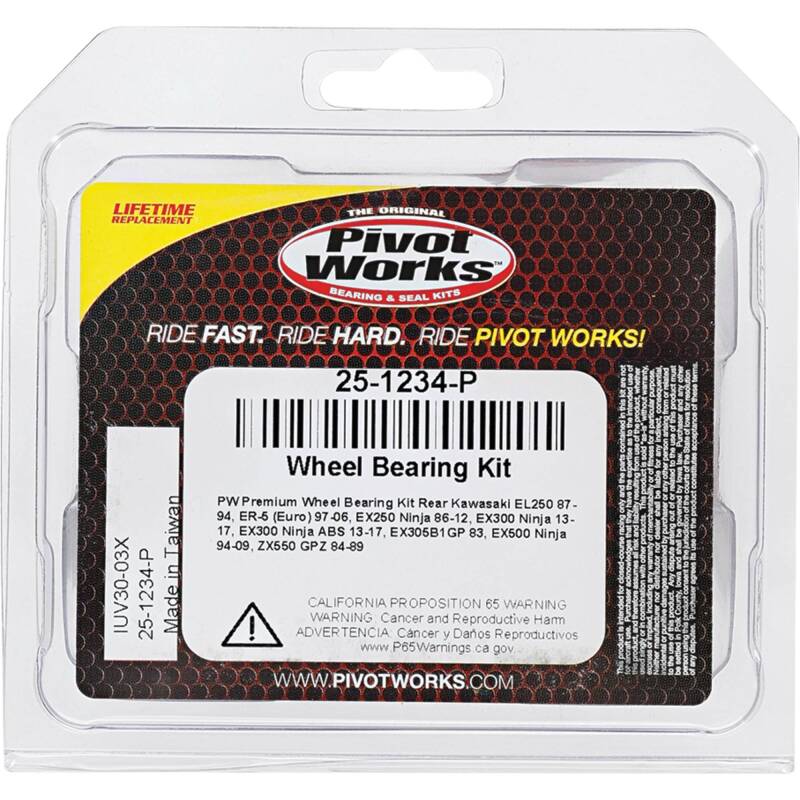 Pivot Works Kawasaki Wheel Bearing Kit Premium Bearings