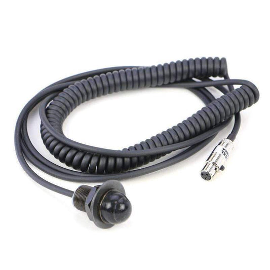 Rugged Radios Hole Mount Steering Wheel Push to Talk Cable (PTT) with Coil Cord for Intercoms