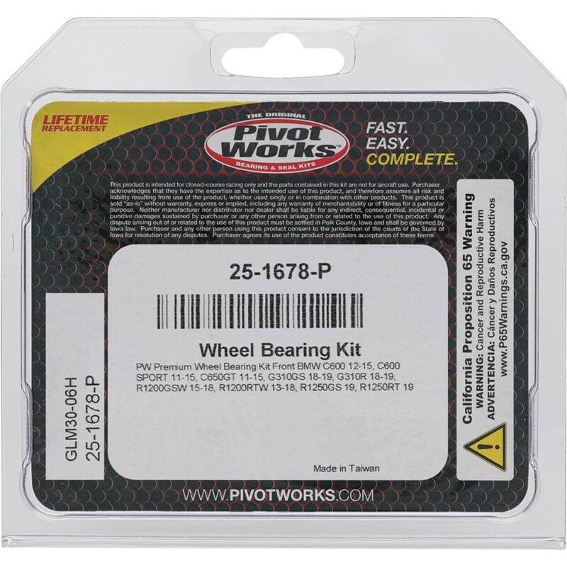Pivot Works BMW Wheel Bearing Kit Premium Bearings