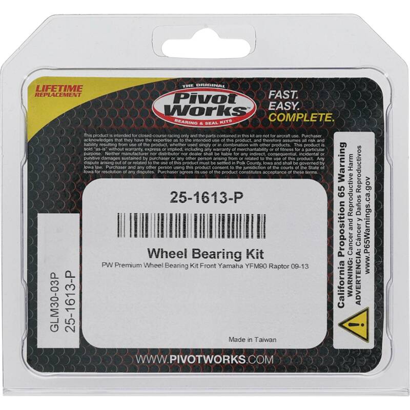 Pivot Works Yamaha Wheel Bearing Kit Premium Bearings