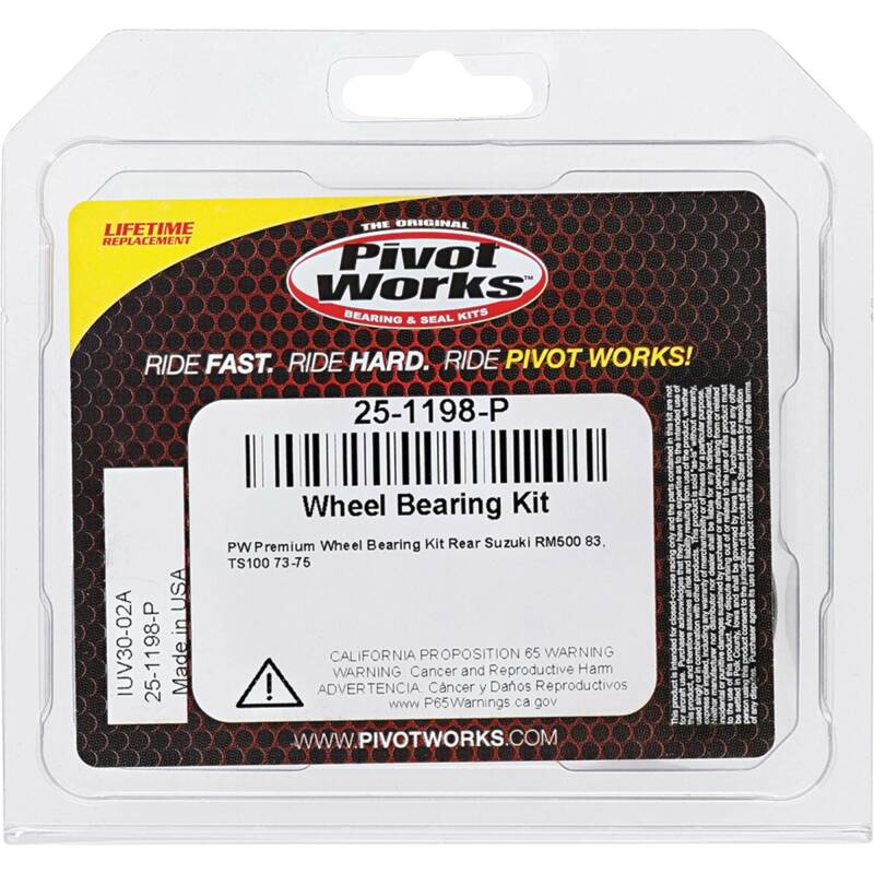 Pivot Works Suzuki Wheel Bearing Kit Premium Bearings