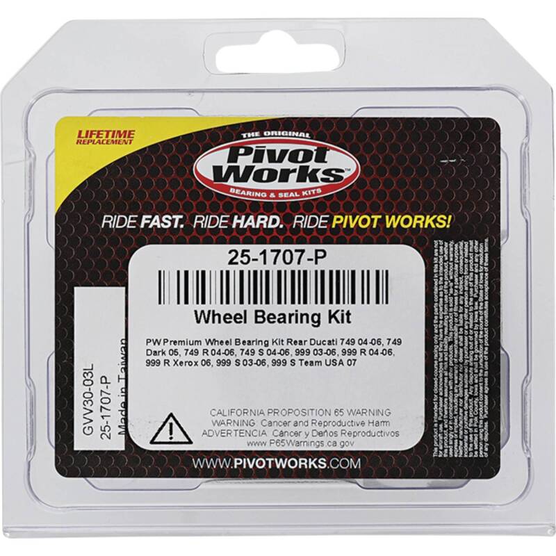 Pivot Works Ducati Wheel Bearing Kit Premium Bearings