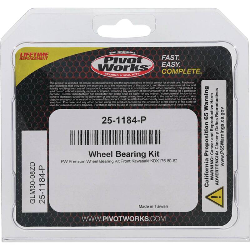 Pivot Works Kawasaki Wheel Bearing Kit Premium Bearings