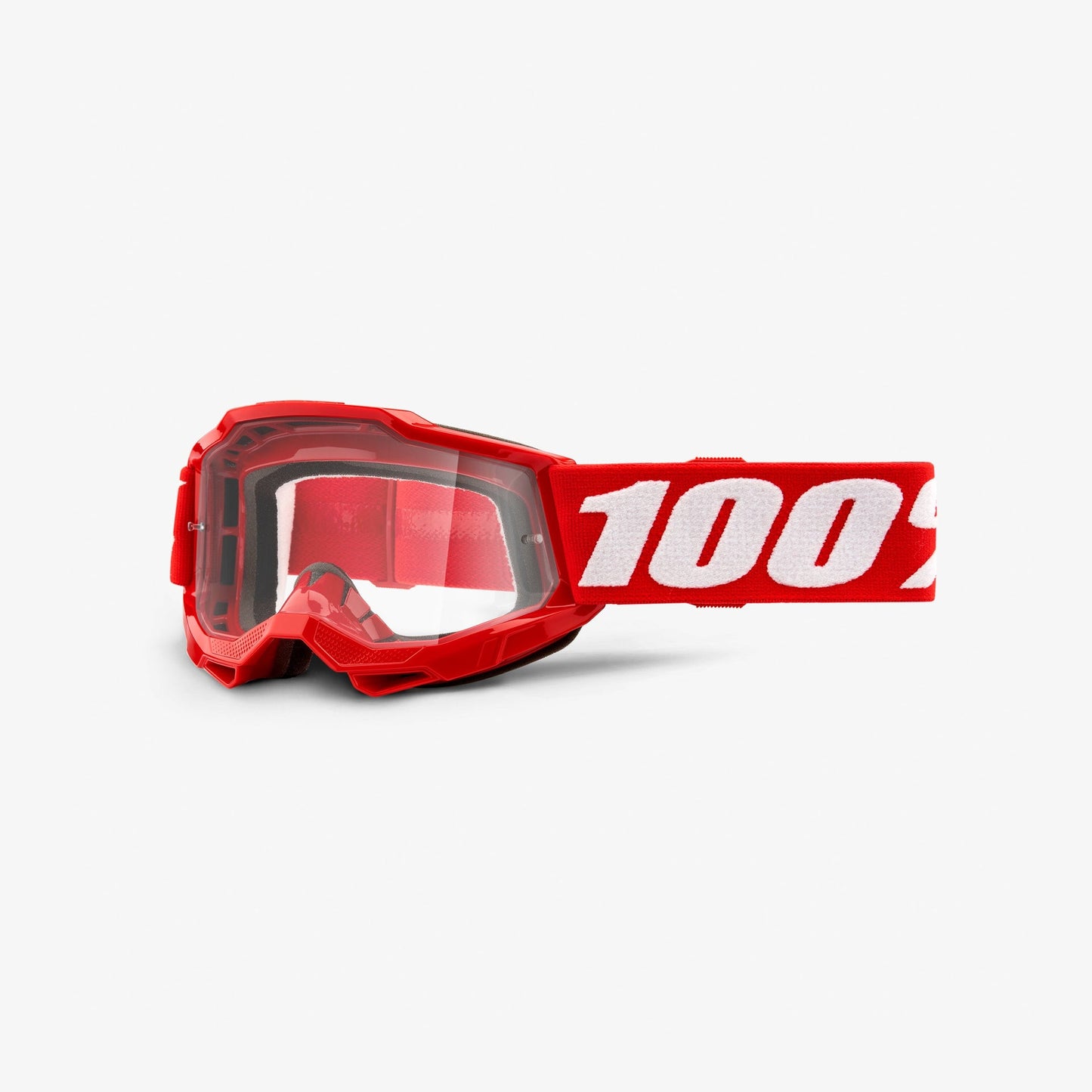 100 Percent Accuri 2 Junior Goggles – Neon Red w/ Clear Lens