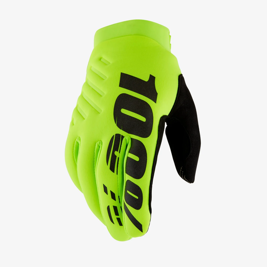 100 Percent Youth Brisker Cold Weather Gloves – Fluo Yellow (Small)| 10004-00008