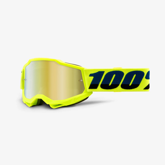 100 Percent Accuri 2 Junior Goggles – Fluo Yellow w/ Gold Mirror Lens