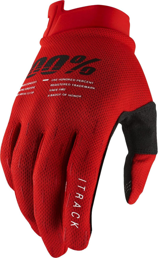 100 Percent iTrack Motocross Gloves - Red - Size XL (P/N: 10008-00018)